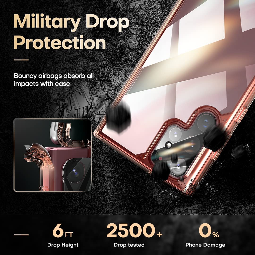TAURI Shockproof Samsung Galaxy S22 Ultra Case, [Military Grade Protection] S22 Ultra Case, Crystal Clear Soft Slim Protective Silicone Cover Designed for Galaxy S22 Ultra 5G Case 6.8"