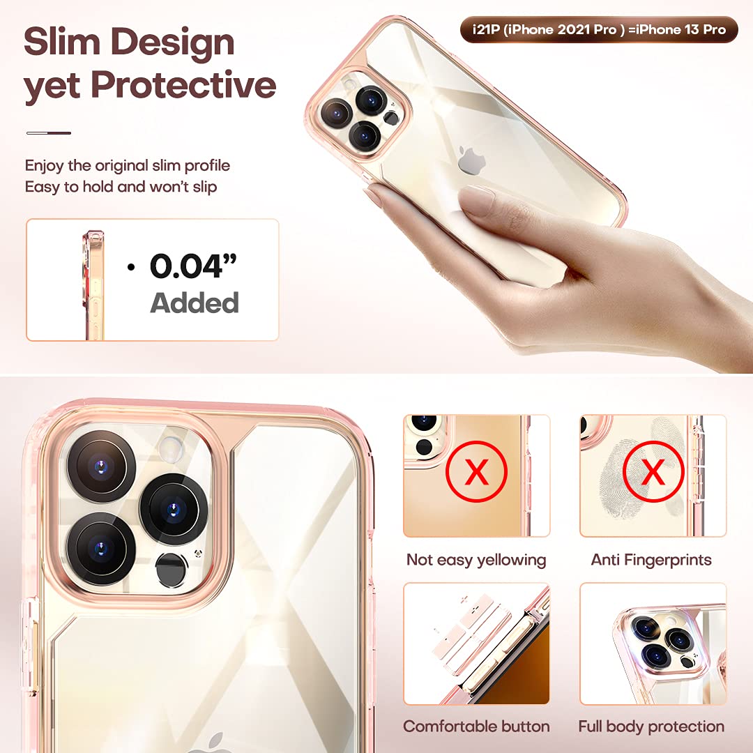 TAURI [3 in 1] Defender Designed for iPhone 13 Pro Max Case 6.7 Inch, with 2 Pack Tempered Glass Screen Protector + 2 Pack Camera Lens Protector [Military Grade Protection] Shockproof Slim Thin1