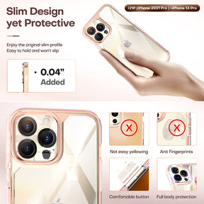 TAURI [3 in 1] Defender Designed for iPhone 13 Pro Max Case 6.7 Inch, with 2 Pack Tempered Glass Screen Protector + 2 Pack Camera Lens Protector [Military Grade Protection] Shockproof Slim Thin1